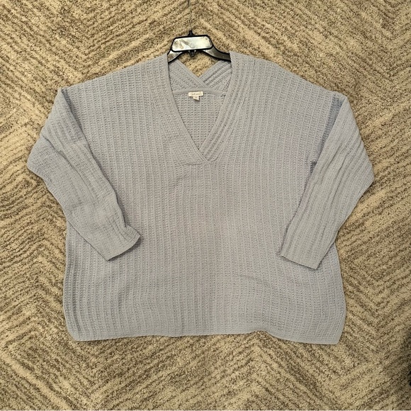 JJill pale blue chenille v neck sweater size XL Tall - Picture 3 of 7